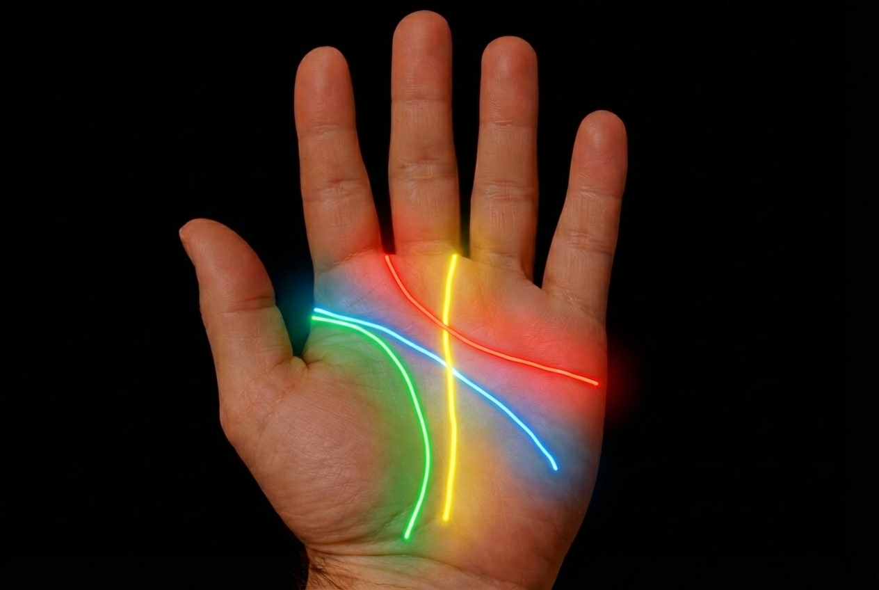 Palm with detected lines