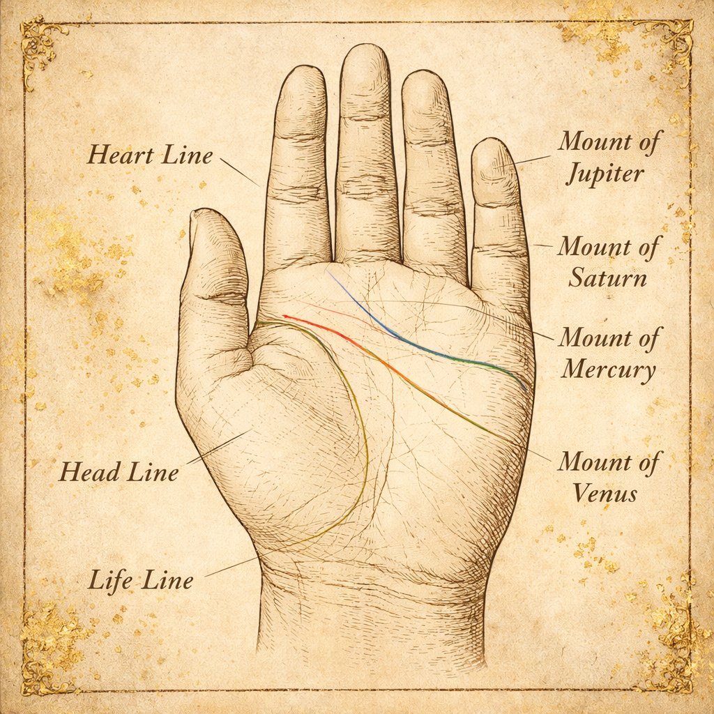 Vintage palmistry manuscript